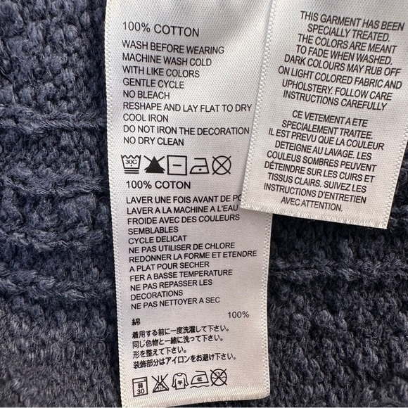 Tommy Bahama Cable Knit Pullover Cotton Sweater Blue Size Large - Picture 8 of 8